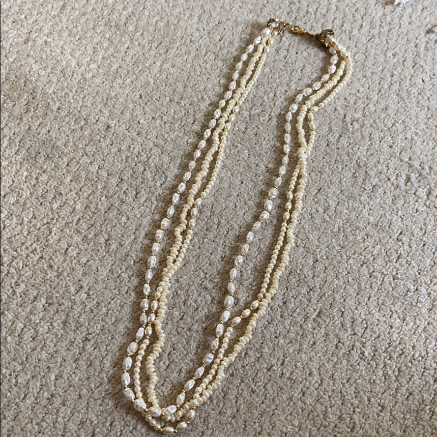 Vintage 3 Tier “Pearl And Gold” Necklace